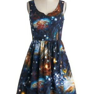Modcloth Brand Heart & Solar System A-line Dress